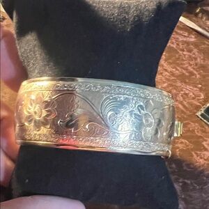 Floral Engraved gold plated Bracelet